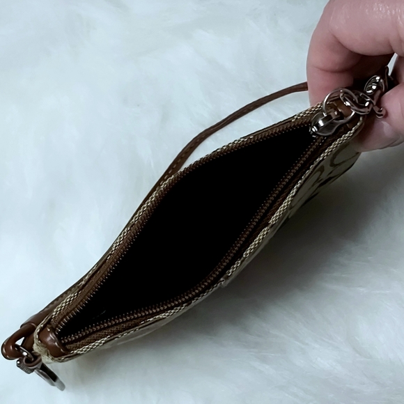Coach Signature Wristlet in Brown/Tan - Picture 5 of 6